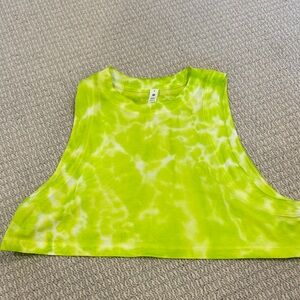 Lululemon Athletica Neon Green Tie-Dye Top